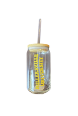 16oz Can Glass with Straw
