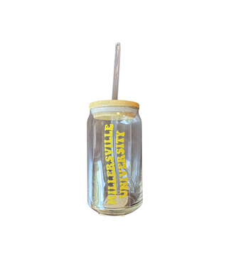 16oz Can Glass with Straw