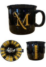 Black and Gold Plaid Big Camper Mug