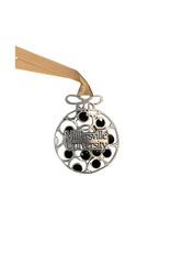 Pewter Ornament with Gold Ribbon