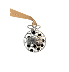 Pewter Ornament with Gold Ribbon