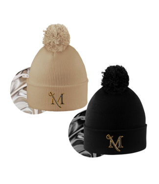 Monroe Satin Lined Knit Cuff Beanie with Pom