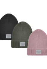 Ribbed Cuff Beanie with Patch