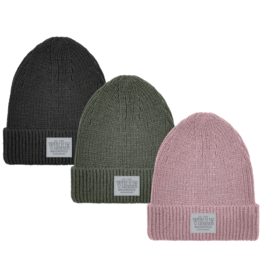 Ribbed Cuff Beanie with Patch