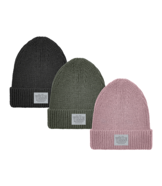 Ribbed Cuff Beanie with Patch