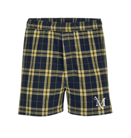 Men's Flannel Shorts Black & Gold