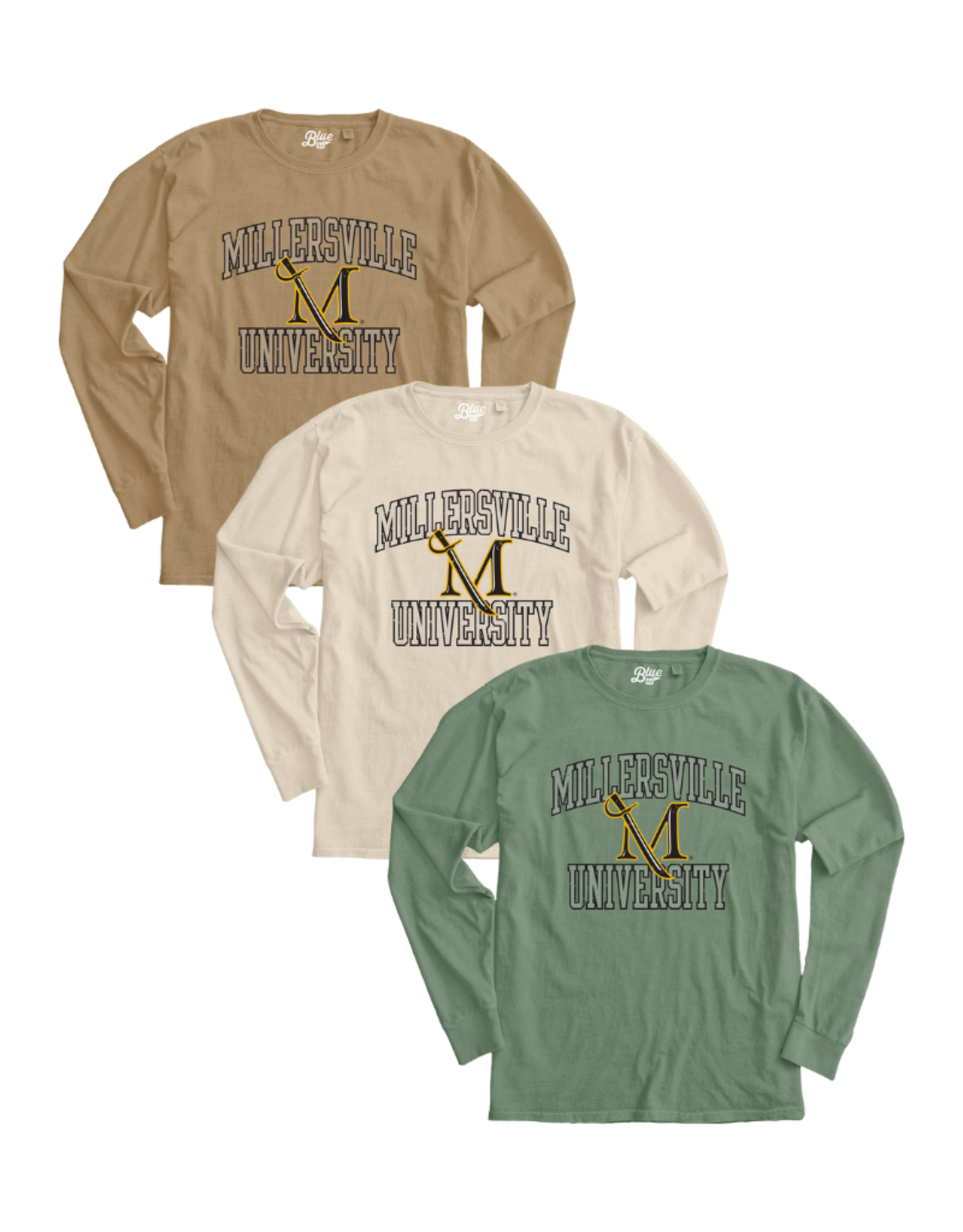 Ringspun Longsleeve Tee Millersville University with M-Sword