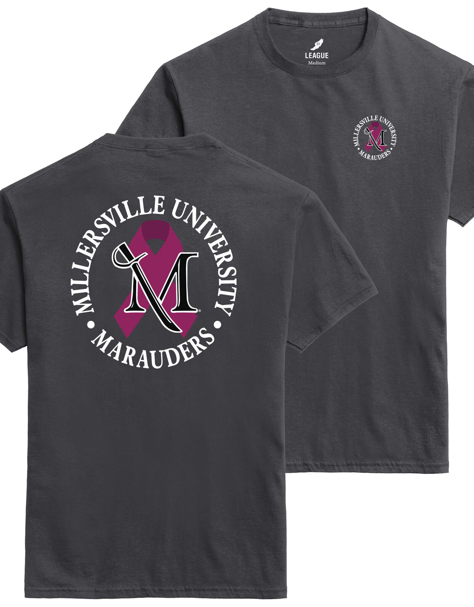 Breast Cancer Awareness Short Sleeve Tee Charcoal Grey
