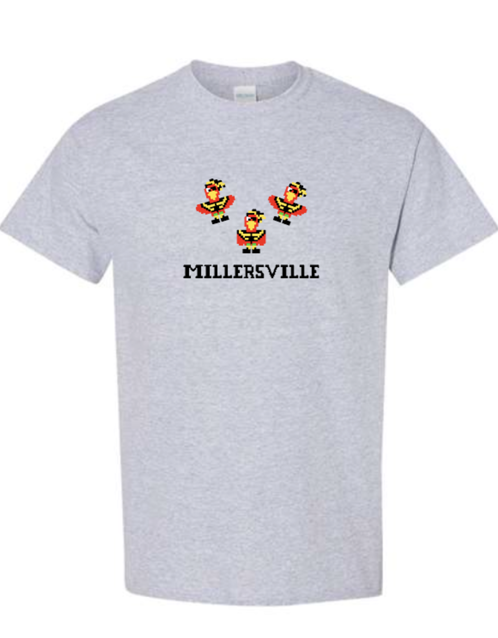 8-Bit Skully Tee Oxford Grey