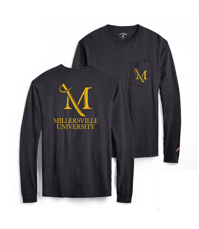 League Black Long Sleeve Pocket Tee