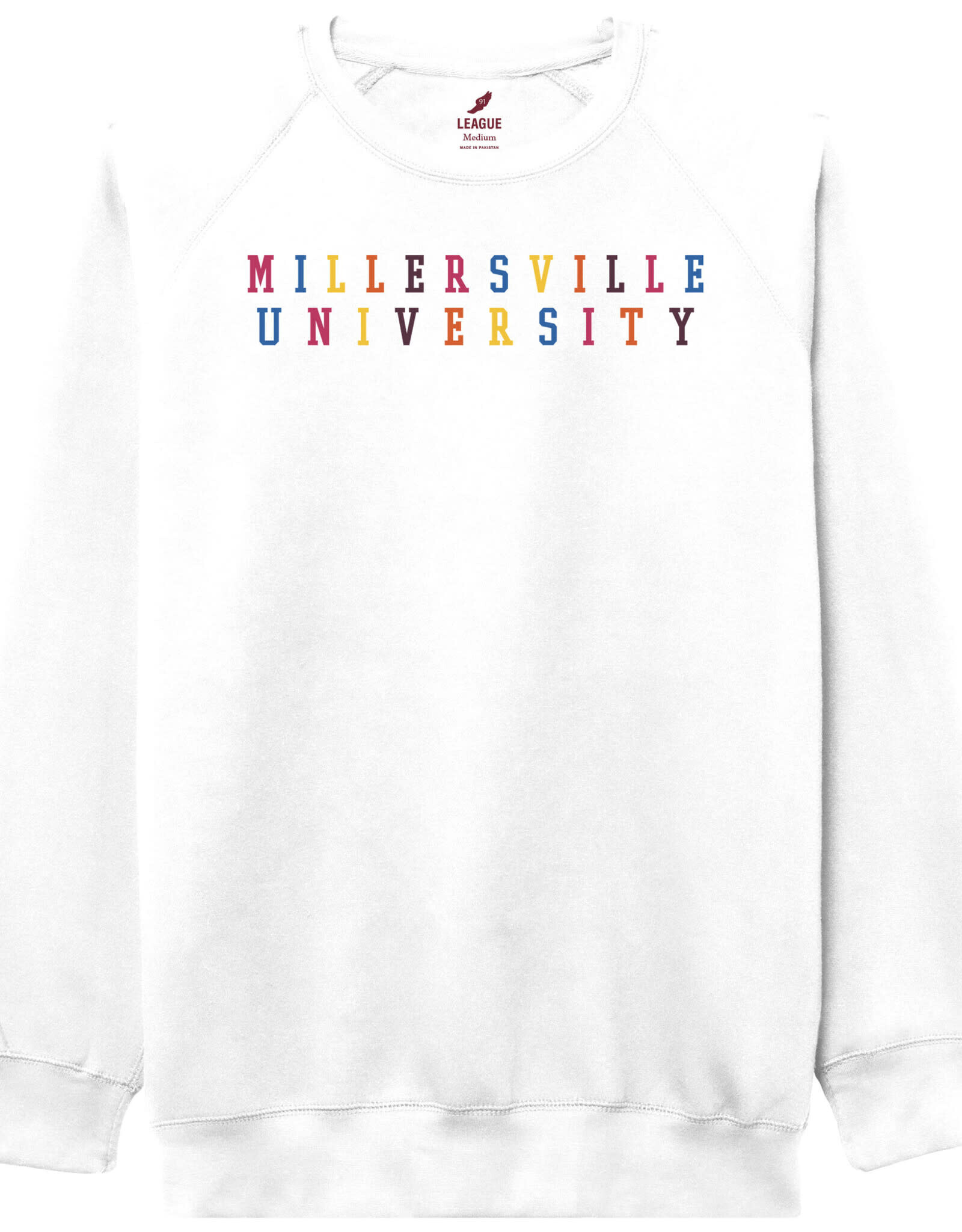 League Essential Crew 2.0 Rainbow Embroidery White
