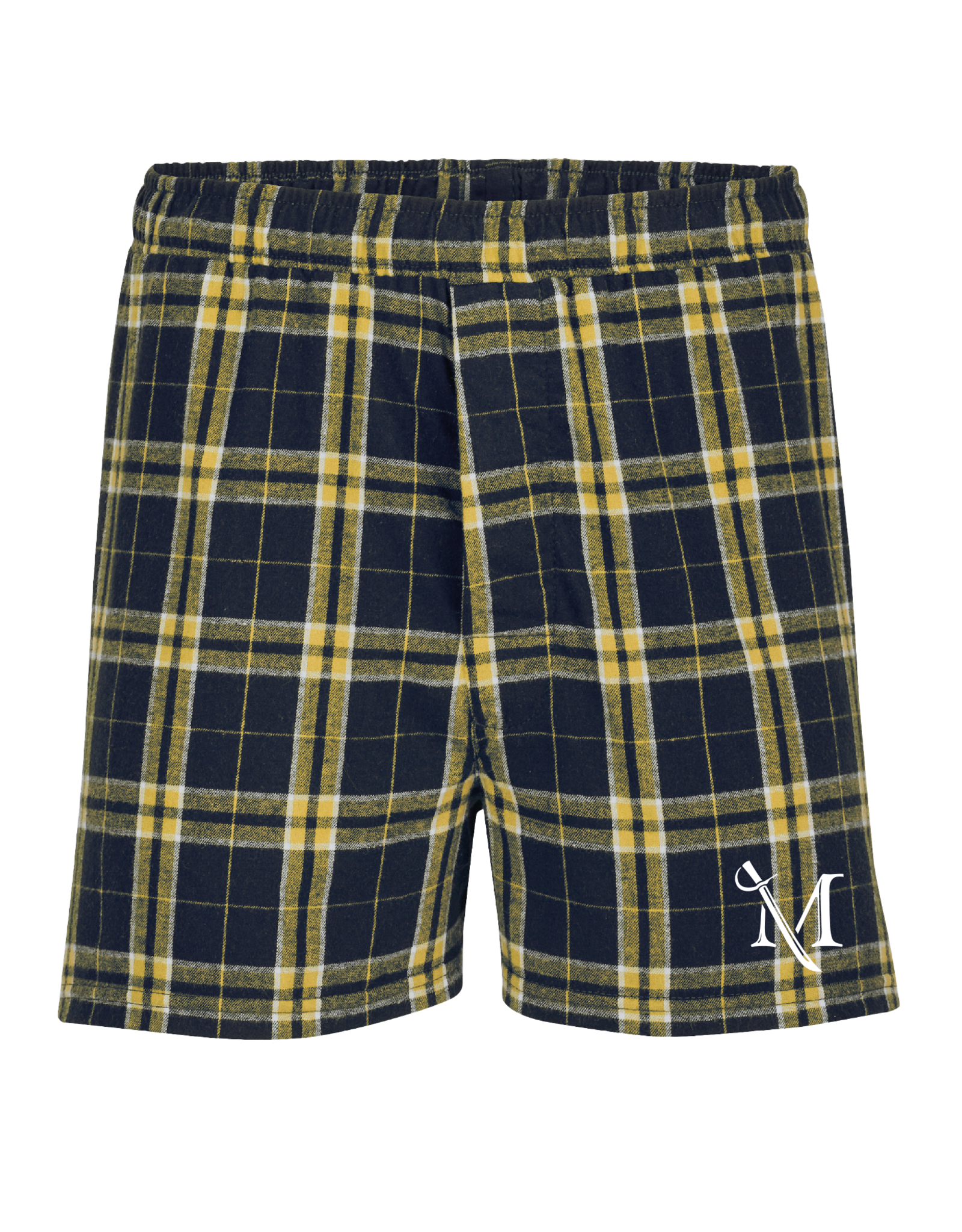 Men's Flannel Shorts Black & Gold
