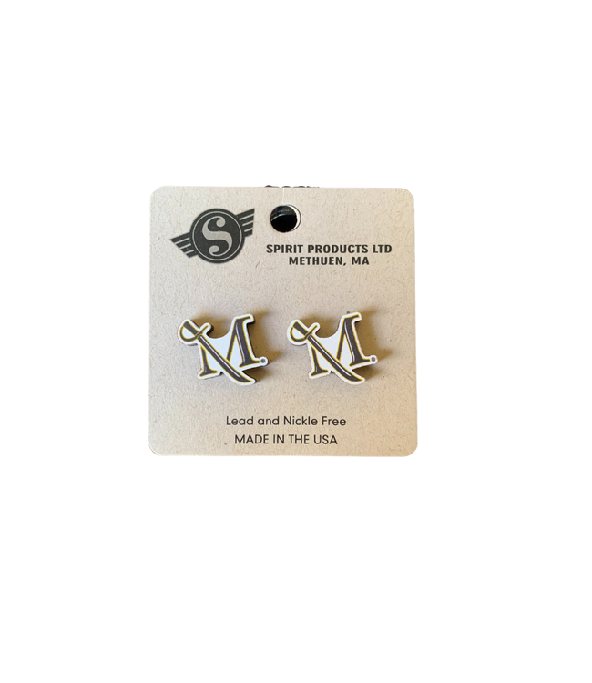 M Sword Stud Earrings