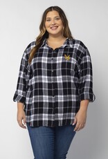 Plaid "Boyfriend" Shirt with Embroidery