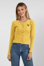 Button Front Embroidered Cardigan
