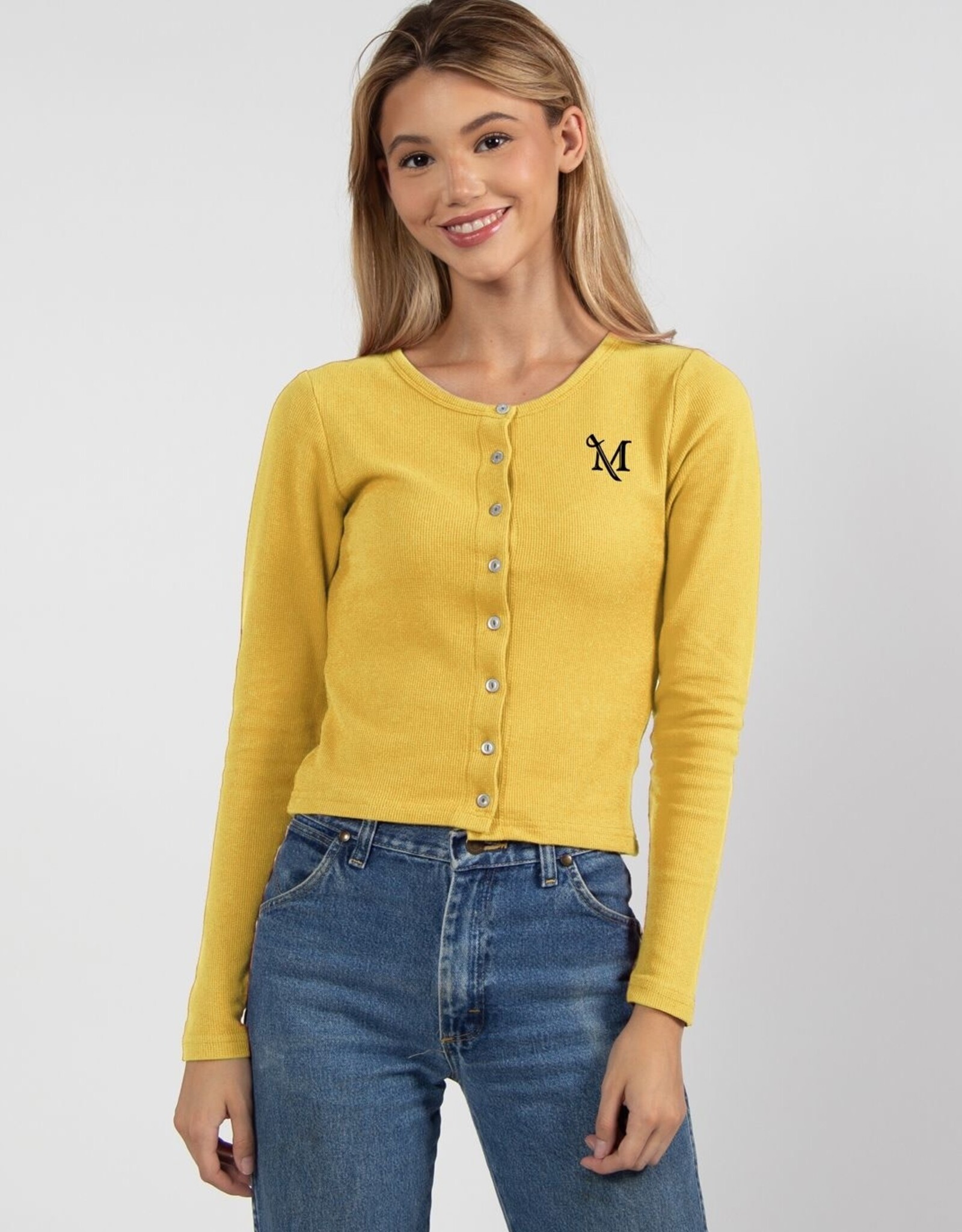 Button Front Embroidered Cardigan