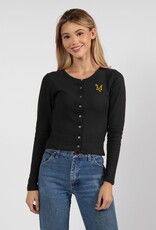 Button Front Embroidered Cardigan