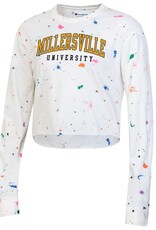 Champion Women's Paint Drop Cropped Longsleeve Tee