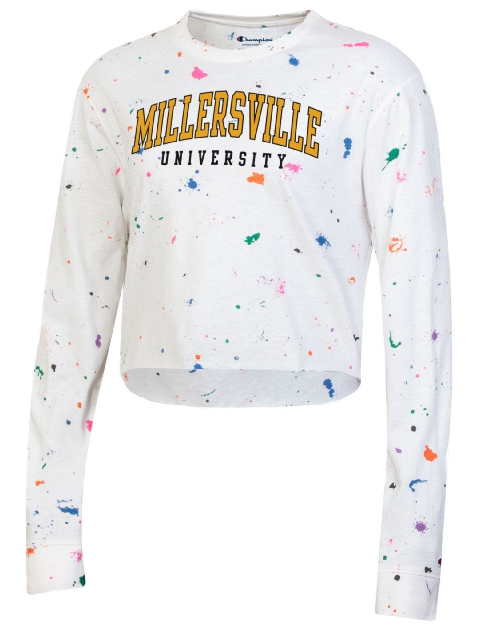 Champion Women's Paint Drop Cropped Longsleeve Tee