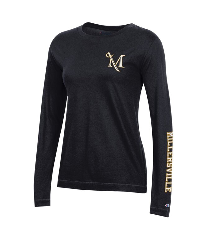 Champion Women's University 2.0 Longsleeve Tee with Sleeve Print