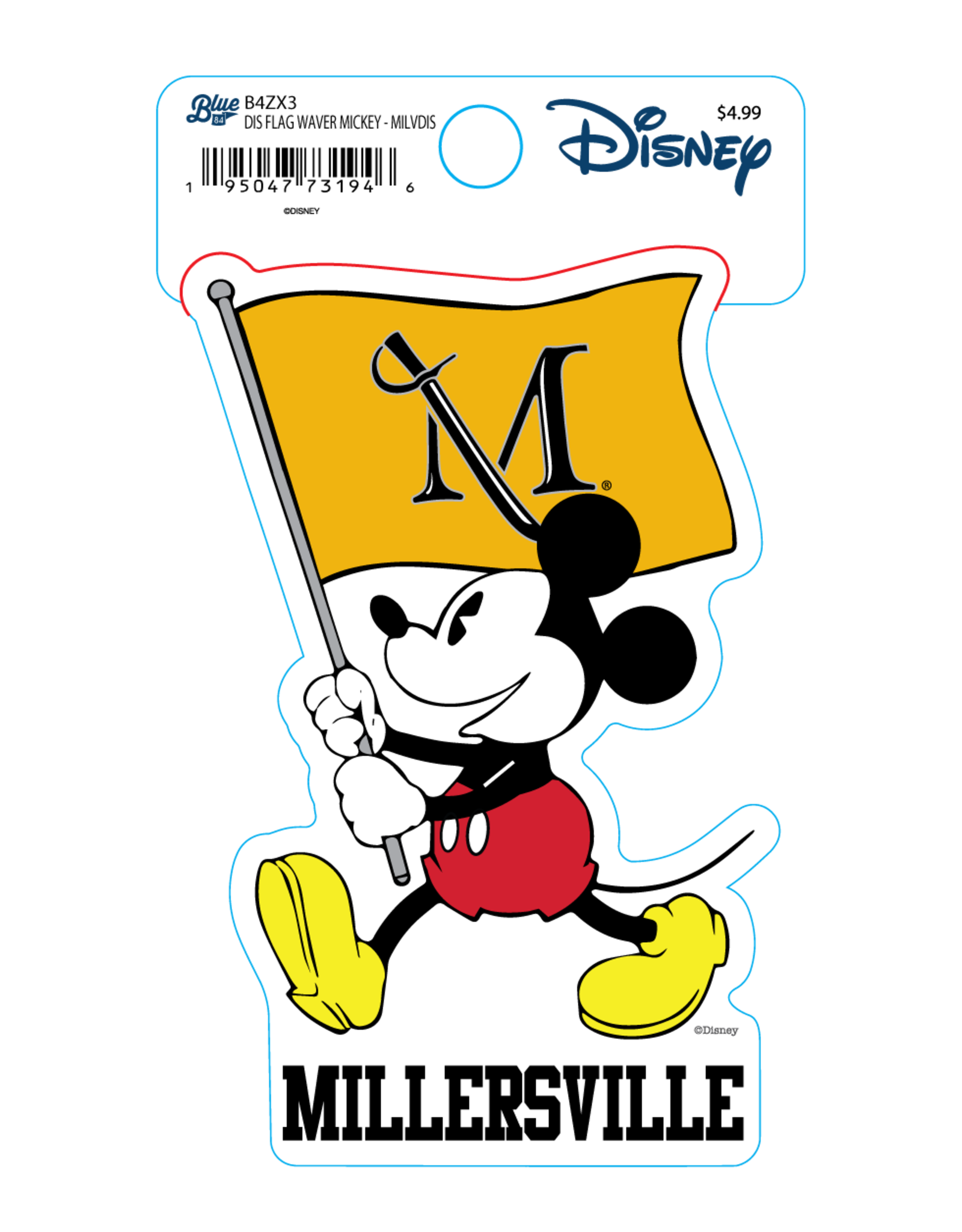 Disney Mickey Mouse with Flag Sticker