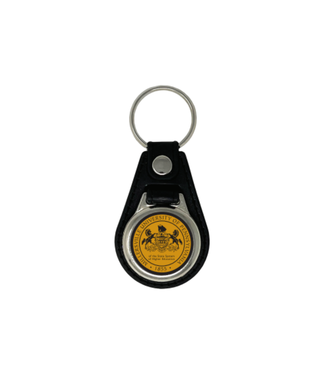Leather Round Key Fob with Seal