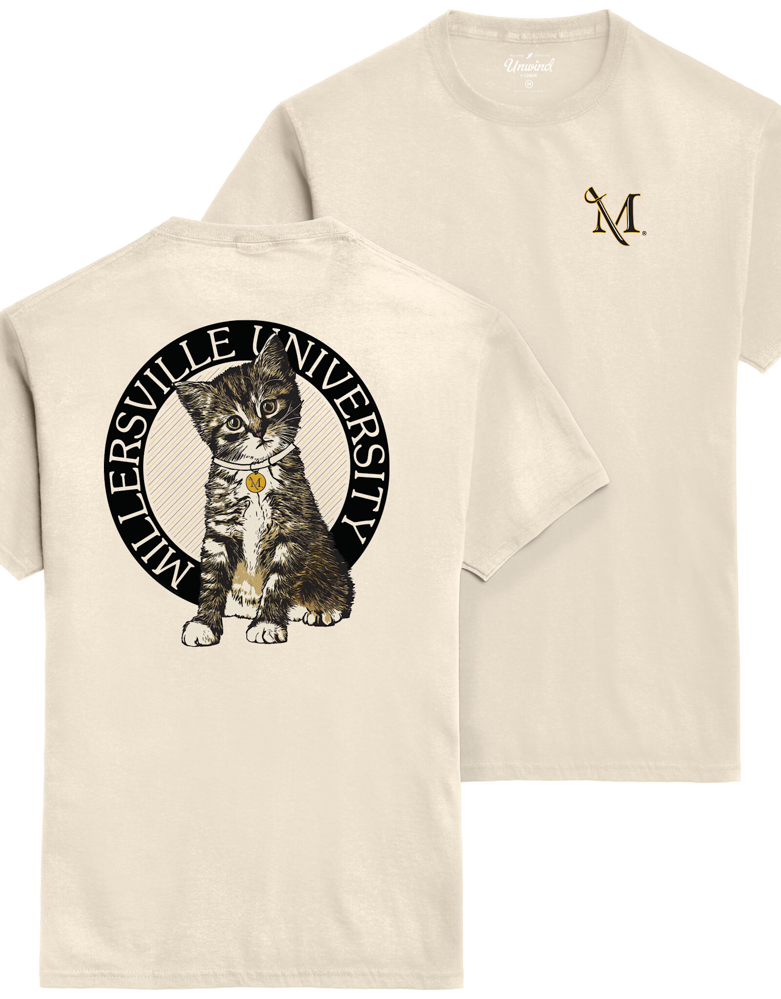 Kitten with Millersville University Tee Plaster