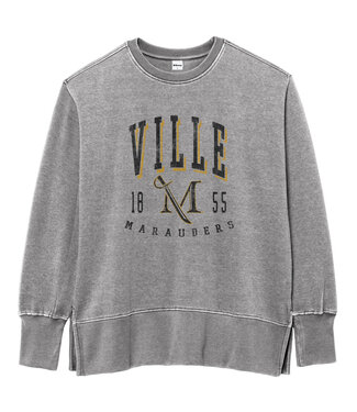 Weathered Fleece Crew VILLE Heather Smoked Pearl