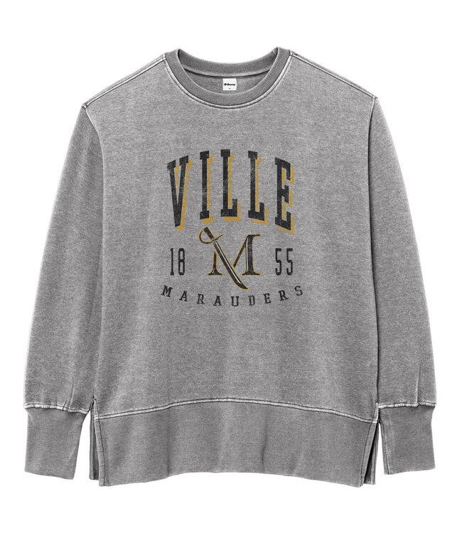 Weathered Fleece Crew VILLE Heather Smoked Pearl