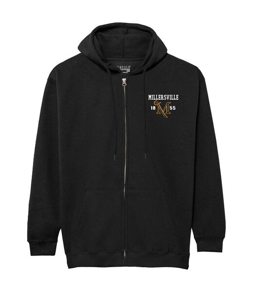 League Essential Full Zip 2.0 Millersville M-Sword 1855 Black