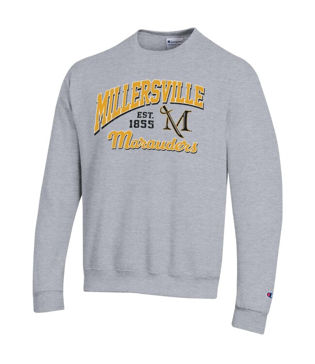 Champion Powerblend Crew Millersville Marauders Heather Grey