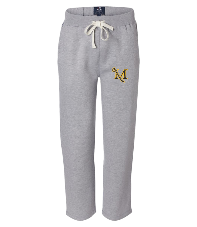 Embroidered M-Sword Open Bottom Pants Oxford Grey