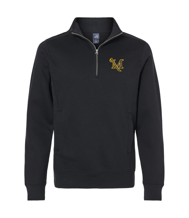 Left Chest Embroidered M-Sword 1/4 Zip Black