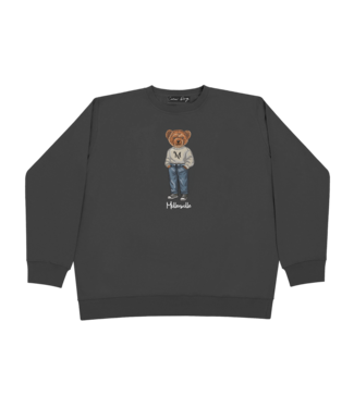 Crew Dog Embroidered Bear Crew Charcoal Heather
