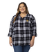Plaid "Boyfriend" Shirt with Embroidery