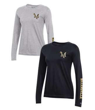 Champion Women's University 2.0 Longsleeve Tee with Sleeve Print