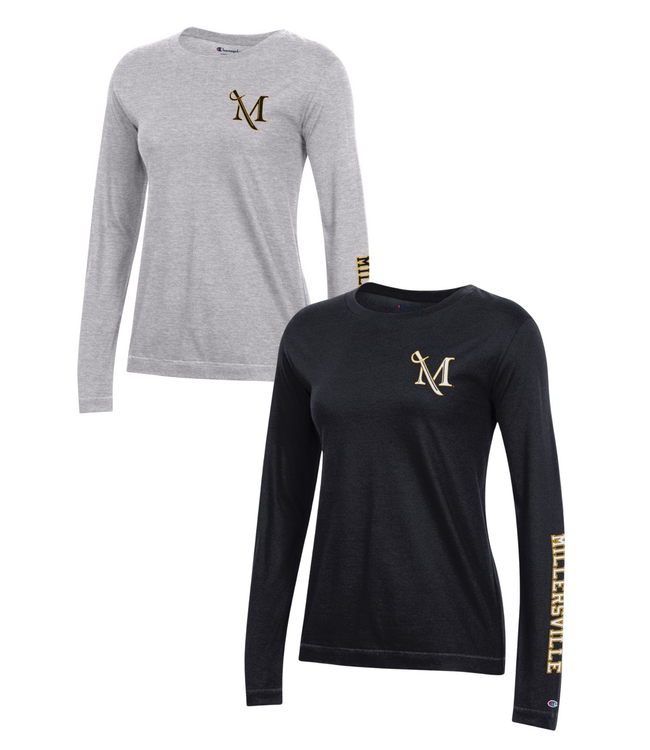 Champion Women's University 2.0 Longsleeve Tee with Sleeve Print