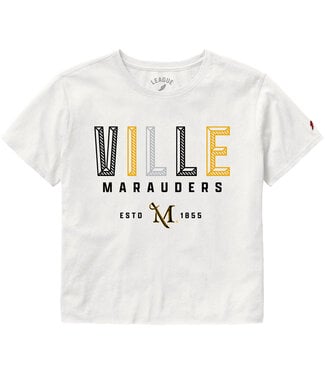 League "The Night life" Cotton Crop Tee White