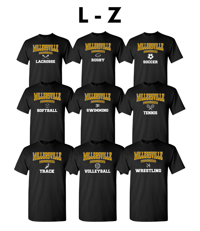 Millersville Marauders Sports Tee (L-Z) Black