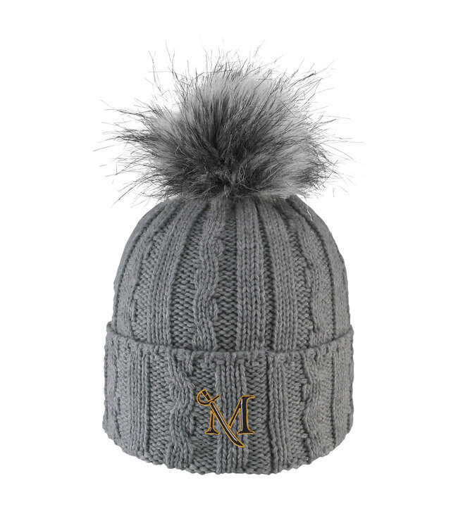 Alps Faux Fur Pom Beanie