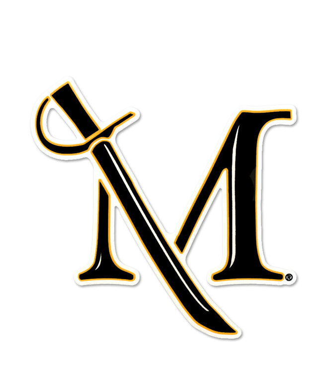 M Sword Decal -  Small Black and Gold