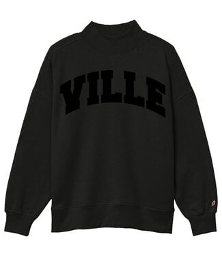 League Tonal Diana Mock Neck Black