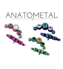 Anatometal Threadless 5 gem arc curve cluster (centered)