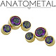 Anatometal Threadless 3 gem arc curve cluster (arcing from center largest))
