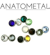Anatometal Titanium 14ga / 12ga Threaded Flat Gem