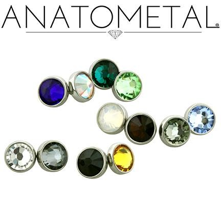 Anatometal Titanium 14ga / 12ga Threaded Flat Gem