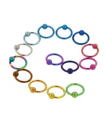 Anatometal 18ga, 16ga, 14ga Niobium Captive bead ring