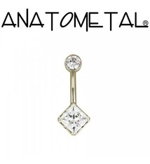 Anatometal Titanium Princess/Square-cut Navel Curve