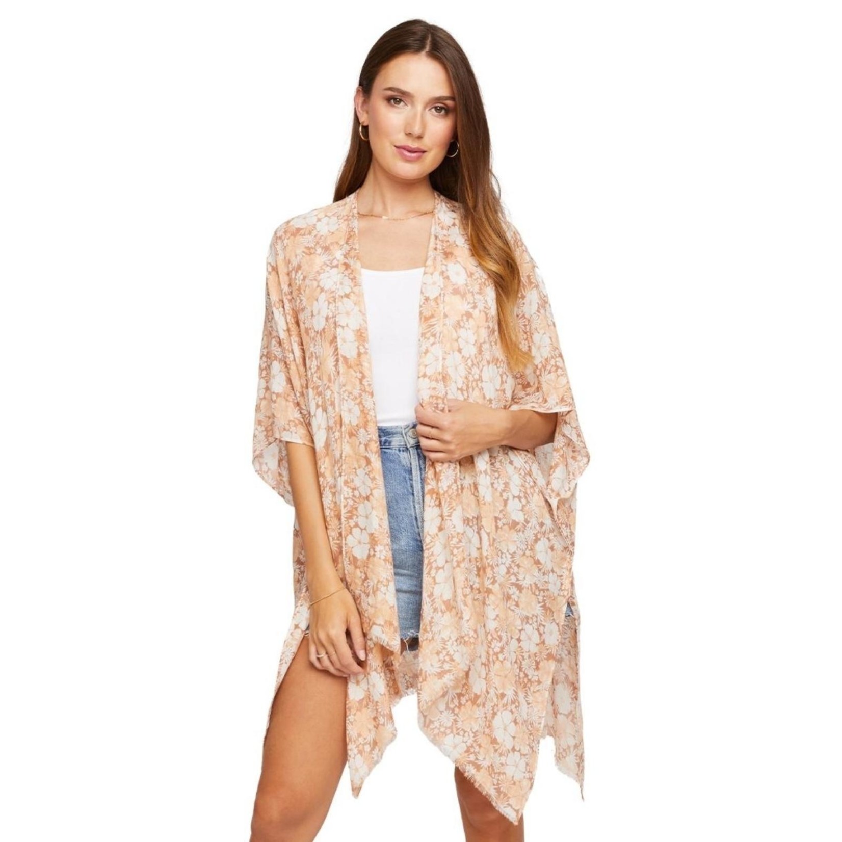 Gentle Fawn Dawn Floral Cover-Up - Coral