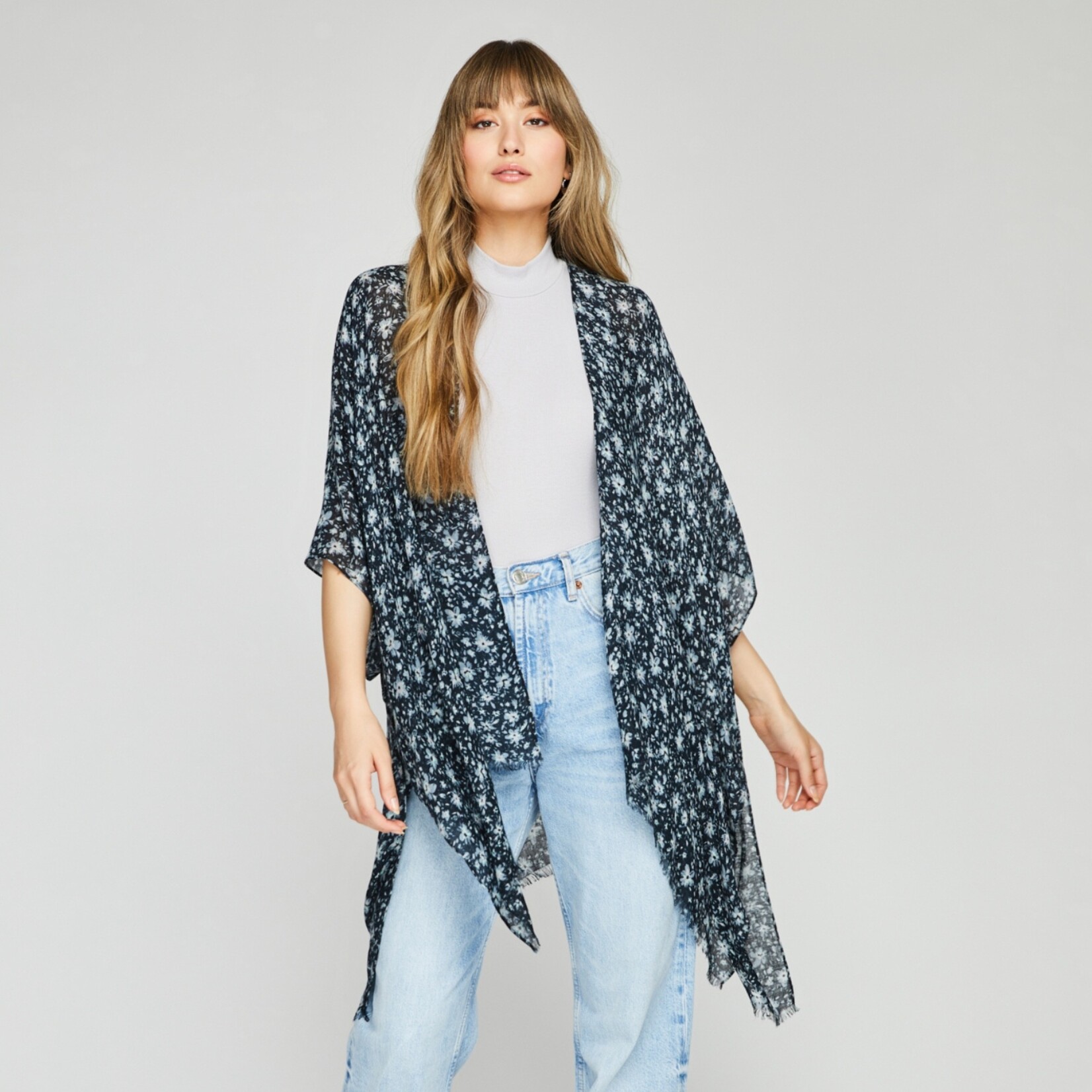 Gentle Fawn Dawn Cover-up - Black Ditsy